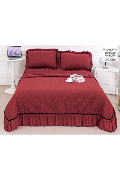 CHIRASO CHIRASO Bedspread Set, VELVET, with Ruffles, 3 Pieces, 230x250 cm, 2 Pillowcases 52x72 cm, UNI
