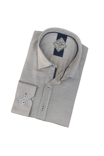 GÖMLEK GALERİSİ Slim Fit Slim Fit Plain Long Sleeve Men's Shirt