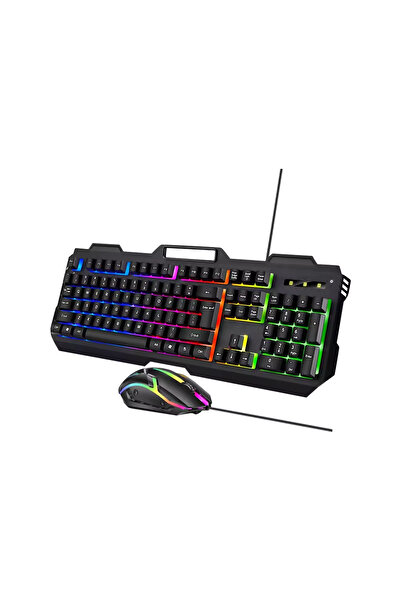 layfhex RGB LED Işıklı Metal Gövdeli USB Gaming Oyuncu Mouse Klavye Seti
