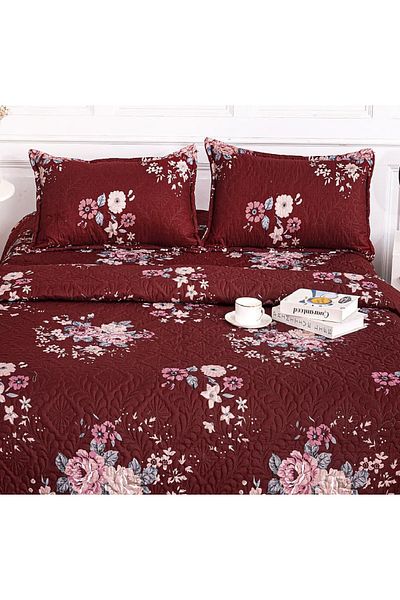 CHIRASO Microfiber Quilted Duvet Set, 2-Sided, 3-Piece, Duvet Cover 220x240cm, 2 Pillowcases