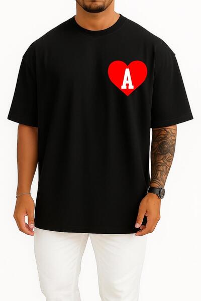 Bahriyeli Collection supradimensionat Tricou unisex cu design cu buzunar în f...
