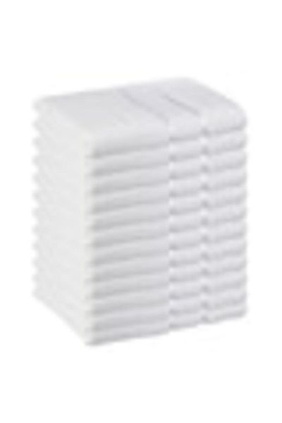 OEM Set of 12 Teno® Bath and Face Towels, Egyptian pattern, 100% cotton, dimensions 50x90 cm, white
