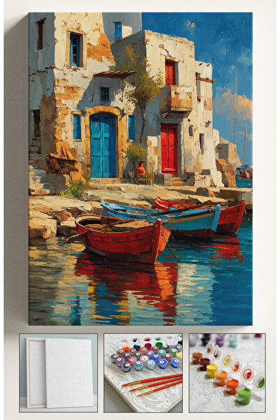 Sulepas Sayılarla Boyama Seti Numaralı Tuval Fırça Boya 40x50 Cm - KÖY EVİ SA...