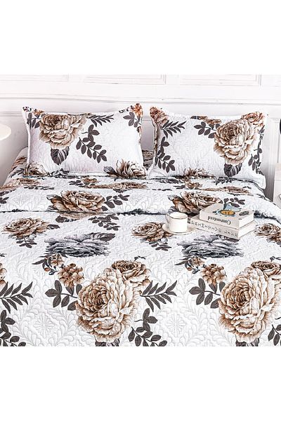 CHIRASO Microfiber Quilted Duvet Set, 2-Sided, 3-Piece, Duvet Cover 220x240cm, 2 Pillowcases