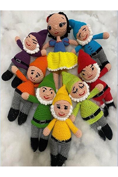 OYUNCAKPARK Hayal Kız ve Yedi Neşeli Takımı Amigurumi Organik Oyuncak