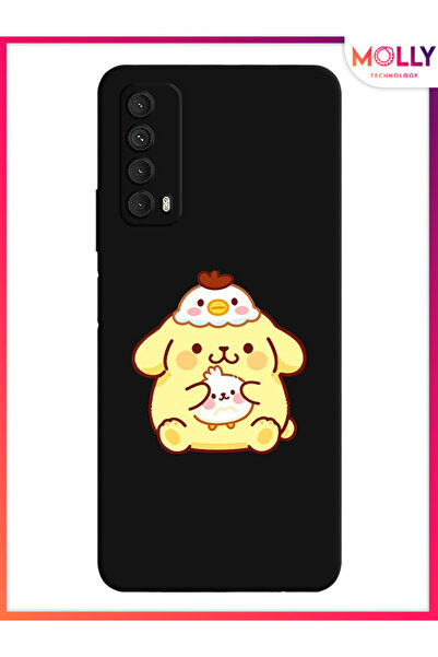Molly Huawei P Smart 2021 İçin Siyah Egg Pup Desenli Silikon Kılıf