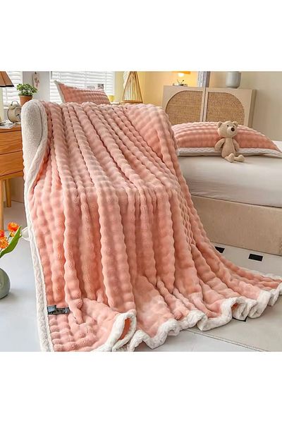 CHIRASO CHIRASO blanket, fluffy Cocolino, with fur edge, plush microfiber, 200x230 cm, UNI