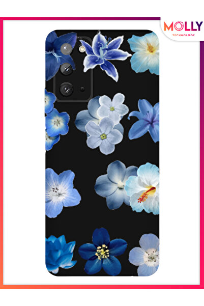 Molly Samsung Galaxy Note 20 İçin Siyah Azure Petals Desenli Silikon Kılıf