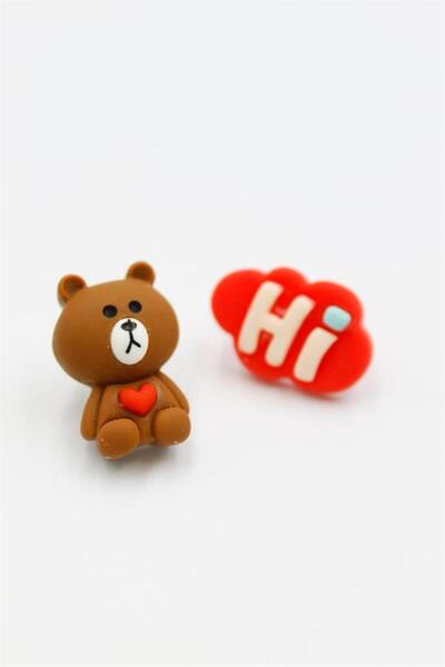 Royaleks Teddy Bear Dough Earrings - Multicolor
