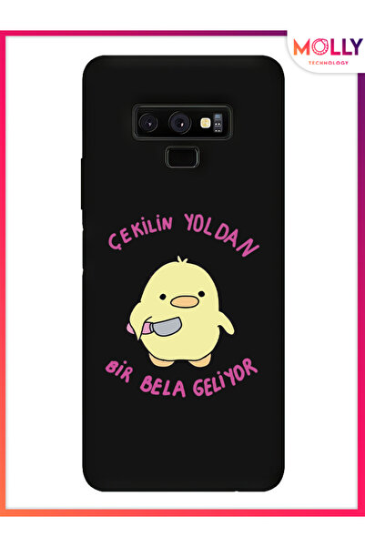 Molly Samsung Galaxy Note 9 İçin Siyah Sevimli Ördek Desenli Silikon Kılıf