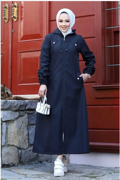 Marjinal City Armine Striped Long Trench Coat Overcoat