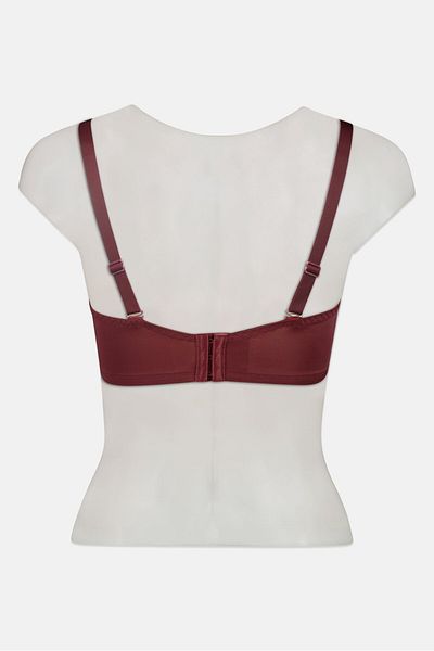 Triumph Women Solid Padded Wired Bra, Maroon