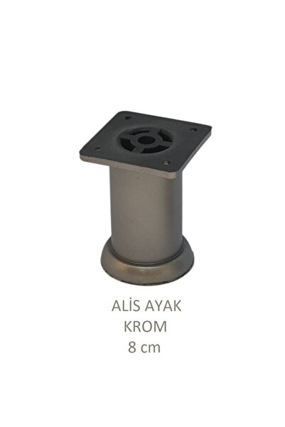 Adilon Alis Foot, Base Armchair Cabinet Leg, Plastic, Chrome, 8 Cm, with Screws