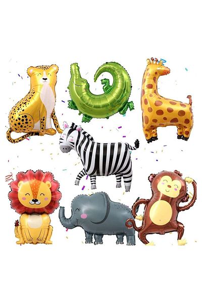 Generic 7 Pack Jungle Animal Balloons