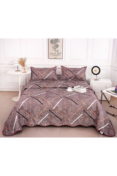 CHIRASO Microfiber Quilted Duvet Set, 2-Sided, 3-Piece, Duvet Cover 220x240cm, 2 Pillowcases