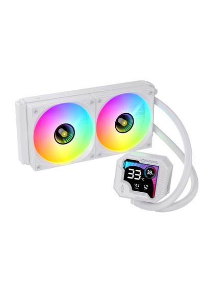 SPEARPC GUARDX240 CPU Liquid cooler with Digital LCD CPU Temperature Display 240MM Radiator ARGB & PWM WHITE