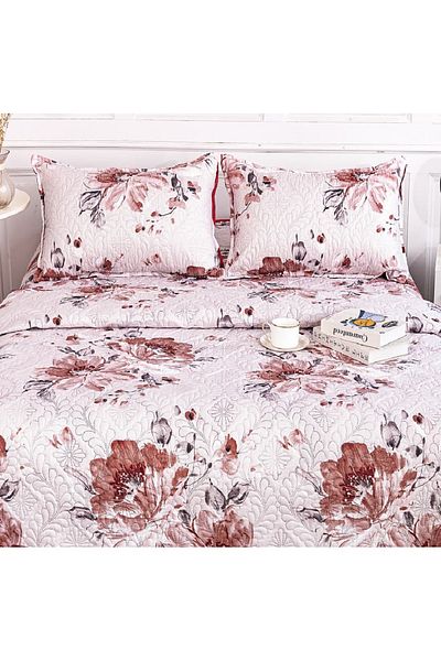 CHIRASO Microfiber Quilted Duvet Set, 2-Sided, 3-Piece, Duvet Cover 220x240cm, 2 Pillowcases
