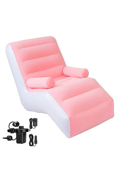 EMATTERIO Inflatable Armchair for Indoor and Outdoor Use, with Air Pump, 140x80 cm, Ideal for Camping