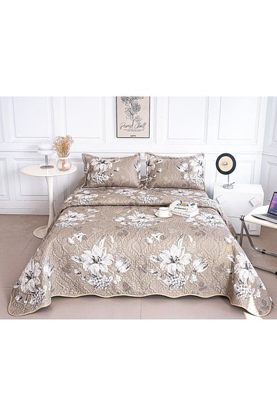 CHIRASO Microfiber Quilted Duvet Set, 2-Sided, 3-Piece, Duvet Cover 220x240cm, 2 Pillowcases