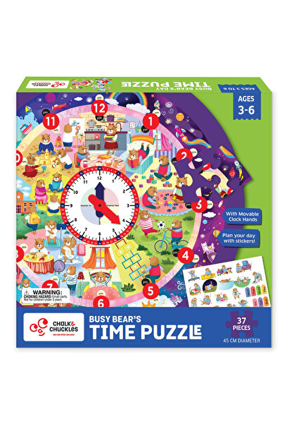 Chalk and Chuckles Puzzle - Ursuletul invata ceasul