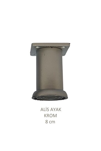 Adilon Alis Foot, Base Armchair Cabinet Leg, Plastic, Chrome, 8 Cm, with Screws