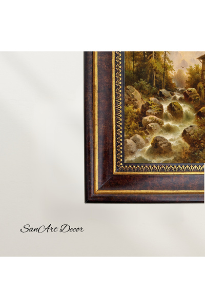 Sanart Vintage Painting with Frame, Oil Paint Print Painting, Framed Painting, Artistic Decor, Landscape Painting