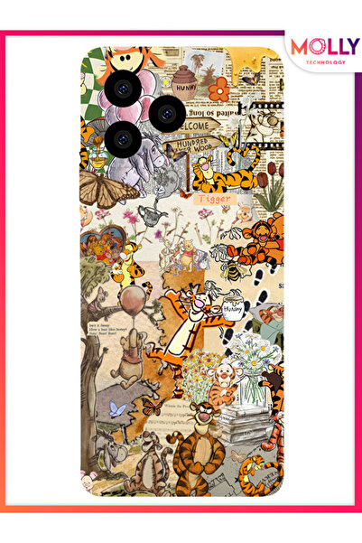 Molly Omix X6 İçin Siyah Pooh Vintage Desenli Silikon Kılıf