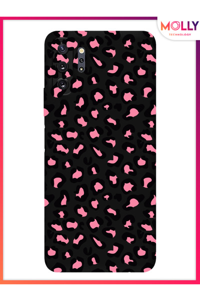 Molly Samsung Galaxy Note 10 Plus İçin Siyah Pink Savage Desenli Silikon Kılıf