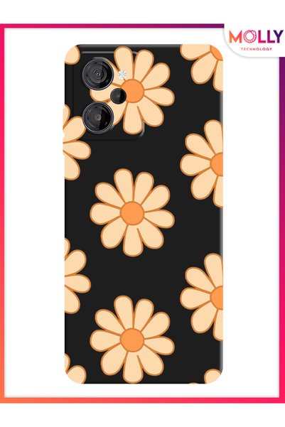 Molly Black Retro Daisy Pattern Silicone Case for Samsung Galaxy M40