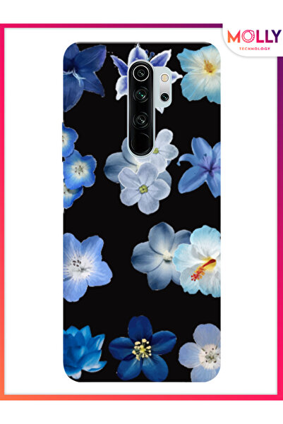 Molly Xiaomi Note 8 Pro İçin Siyah Azure Petals Desenli Silikon Kılıf