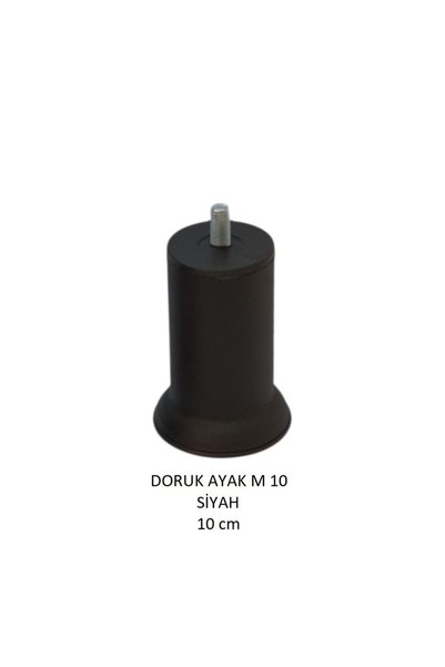Adilon DORUK AYAK, Picior de dulap cu bază filetată, Metal, Negru, M10, 10 cm