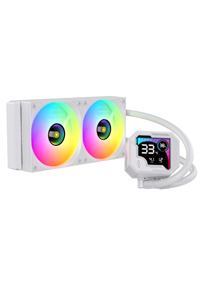 SPEARPC GUARDX240 CPU Liquid cooler with Digital LCD CPU Temperature Display 240MM Radiator ARGB & PWM WHITE