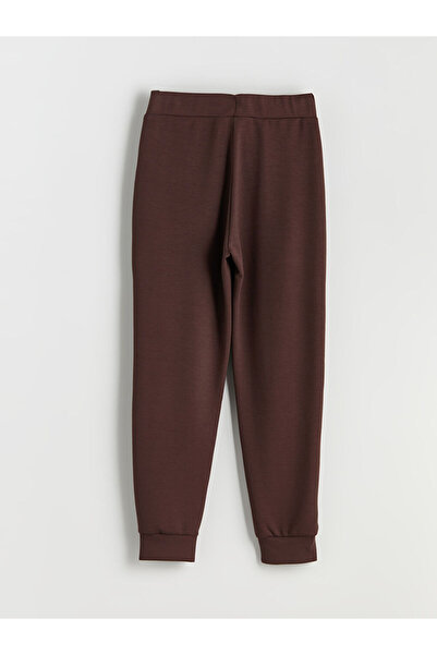 LC Waikiki Kahverengi Beli Lastikli Baskılı Kadın Jogger Eşofman Altı