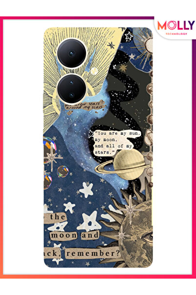Molly Vivo V29 Lite 5G İçin Siyah Starry Promises Desenli Silikon Kılıf