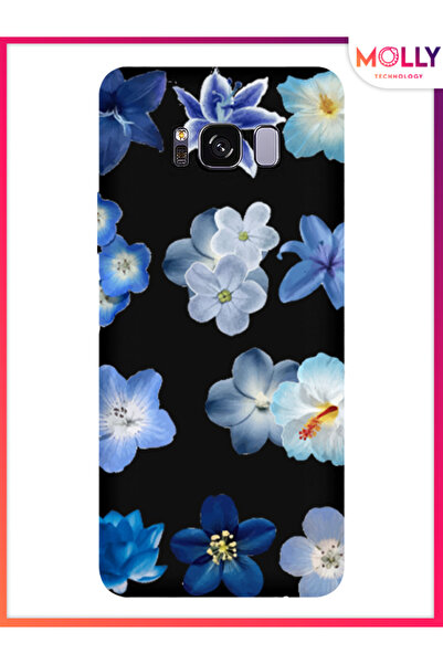 Molly Samsung Galaxy S8 Plus İçin Siyah Azure Petals Desenli Silikon Kılıf