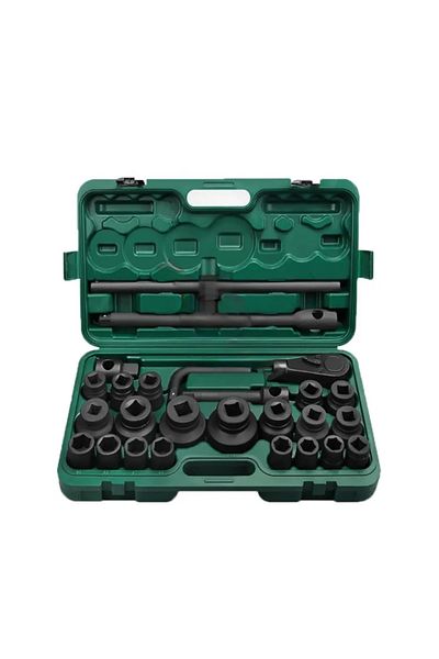 OEM 26-piece hex socket wrench set, 3/4" and 1", sizes 21–65 mm