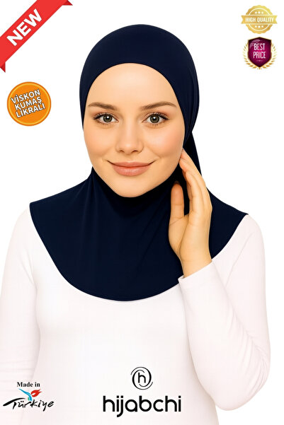 hijabchi XL комір-хомут для хіджабу - широкий крій, віскозна тканина - хіджаб для діабетиків - темно-синій