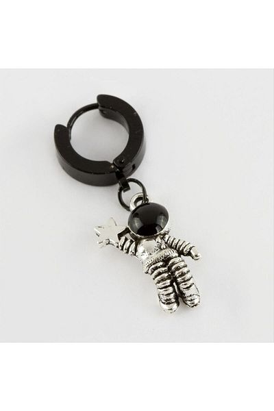 AKSESUARIM Men's Astronaut Figured Steel Earring 1 Piece