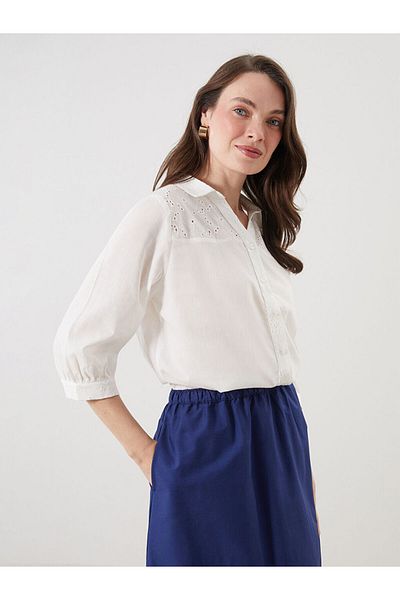 LC Waikiki New Season Openwork Brode Detailed Women's Shirt - S5Q928Z8