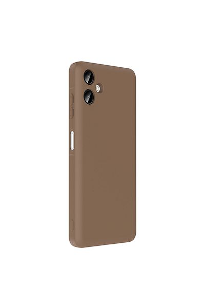 MRCİLETİSİM Samsung Galaxy A06 Case with Hidden Card Holder Compartment Colorful Silicone Brown Cover Vitra