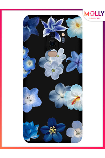 Molly Samsung Galaxy S9 Plus İçin Siyah Azure Petals Desenli Silikon Kılıf