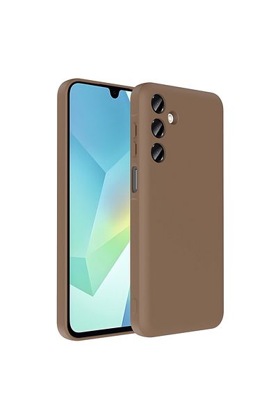 MRCİLETİSİM Samsung Galaxy A16 Case with Hidden Card Holder Compartment Colorful Silicone Brown Cover Vitra