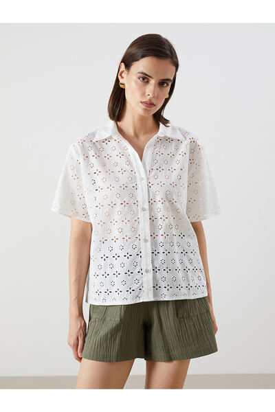LC Waikiki Openwork Loose Fit Women's Shirt from Uzg Store for Style Enthusiasts
