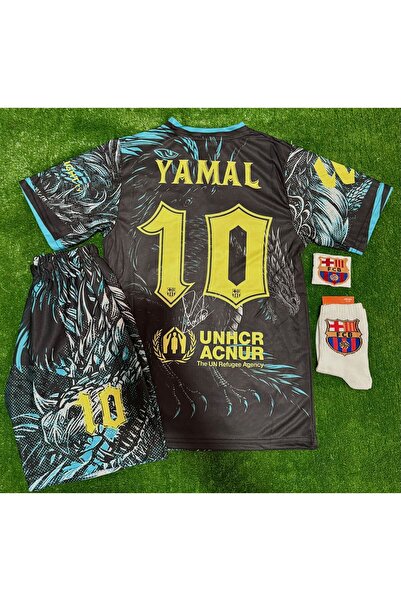 FAMİLYSTAN Barcelona 2026 özel tasarım lamıne yamal Çocuk Forması 4 Lü Set