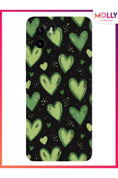 Molly Black Green Sevda Patterned Silicone Case for Vivo Y15S