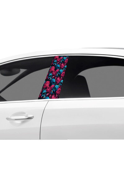 Çağlayan Reklam رقائق تغطية عمود باب السيارة بنمط هيكل عظمي (مجموعة يمين ويسا...