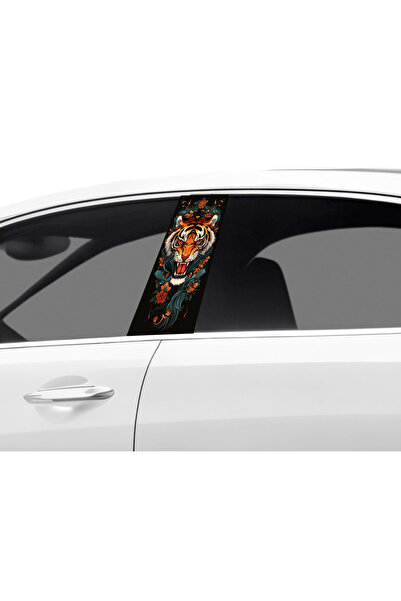 Çağlayan Reklam طلاء عمود باب السيارة بنمط النمر (مجموعة اليسار واليمين) (قطع...