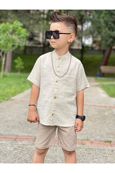 mandalinsbaby Boy's Shirt Shorts Suit