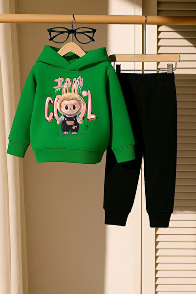 New Shine Green Labubu I'M Cool Printed Sweatshirt