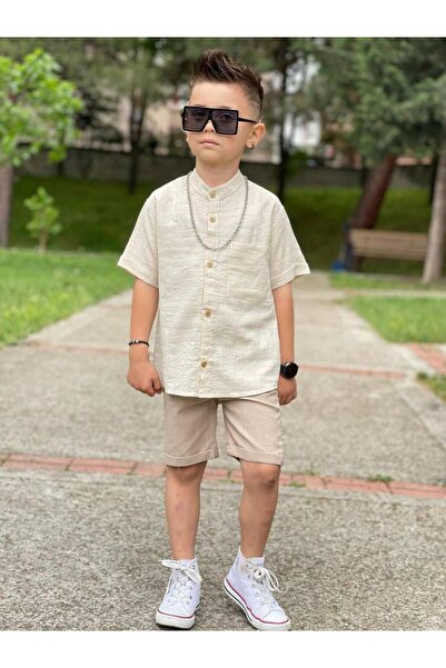 mandalinsbaby Boy's Shirt Shorts Suit